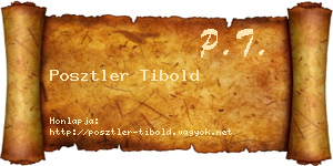 Posztler Tibold névjegykártya